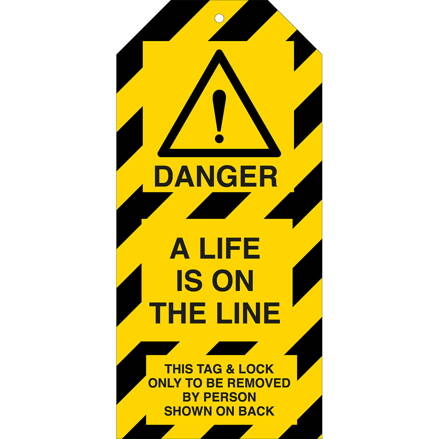 TAG-E-A LIFE IS ON THE LINE-50X110MM