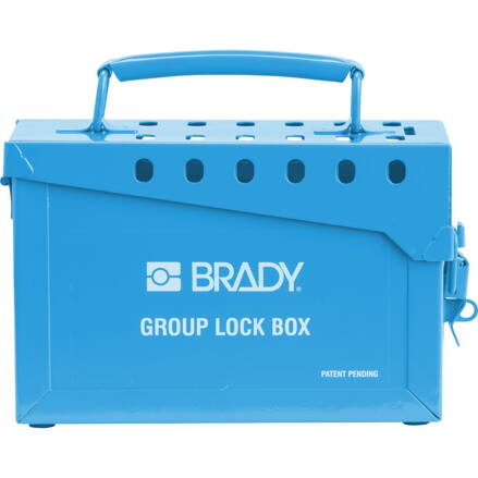 METAL LOCK BOX, 13 LOCK, BLUE