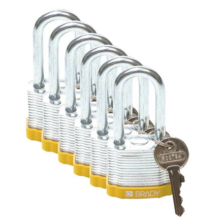 STEEL PADLOCK 38MM SHA KD YELLOW/6