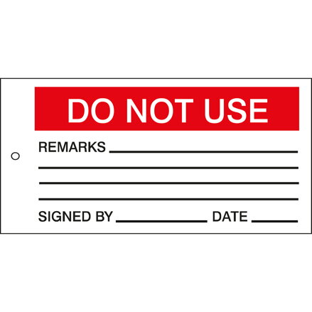 TAG-E-DO NOT USE-75X150MM