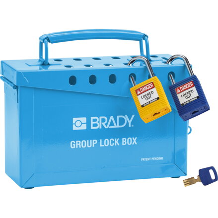 METAL LOCK BOX, 13 LOCK, BLUE