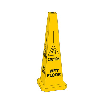 CONE-4SIDE-35H-YL/BK-WET FLOOR