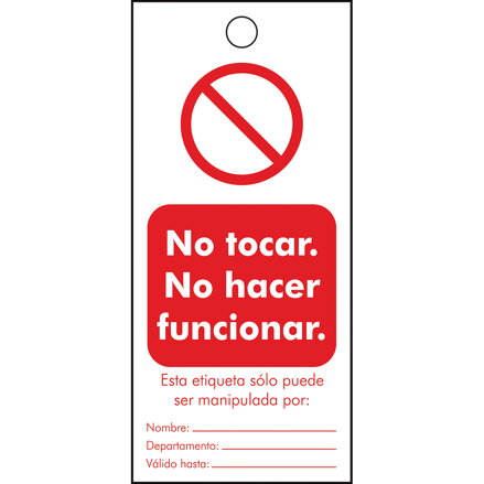 TAG-ESP NO TOCAR, NO.-13E-50X110MM